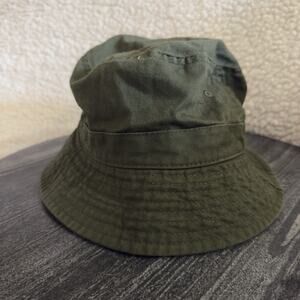 Canvas Outdoors Bucket Fishing Hat Olive Green Medium/Large Made In USA Twill